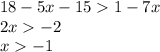 18-5x-151-7x\\2x-2\\x-1