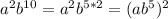 a^2b^{10}=a^2b^{5*2}=(ab^5)^2