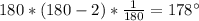 180*(180-2)*\frac{1}{180}=178а