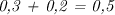 \emph{0,3 + 0,2 = 0,5}