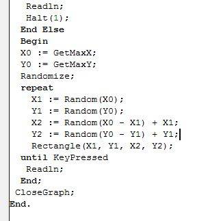 Написать программу на рисунок квадрата в turbo pascal