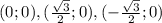 (0;0),(\frac{ \sqrt{3} }{2};0),(-\frac{ \sqrt{3} }{2};0)