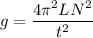 g=\dfrac{4\pi^2LN^2}{t^2}