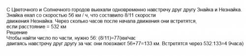 Зквіткового та сонячного міст виїхали одночасно назустріч один одному знайко і незнайко. знайко їхав