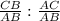 \frac{CB}{AB} : \frac{AC}{AB}