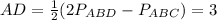 AD= \frac{1}{2} (2P_{ABD}-P_{ABC})=3