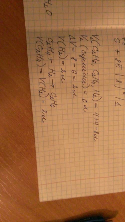 До суміші етану з етиленом об'ємом 4 л додали рівний об'єм водню. суміш газів пропустили над нагріти