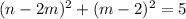 (n-2m)^2+(m-2)^2=5