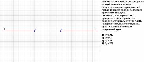 Петя приложил линейку к отрезку ab и продлил его в обе стороны. он утверждает, что на рисунке получи