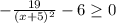 -\frac{19}{(x+5)^2}-6 \geq 0