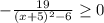 -\frac{19}{(x+5)^2-6} \geq 0