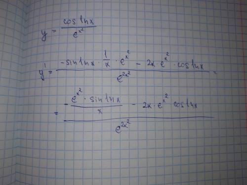 y=\frac{coslnx}{e^x^2}