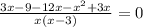 \frac{3x-9-12x- x^{2} +3x}{x(x-3)} =0