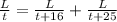 \frac{L}{t}= \frac{L}{t+16}+ \frac{L}{t+25}