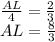 \frac{AL}{4} = \frac{2}{3} \\&#10; AL=\frac{8}{3}\\ &#10;