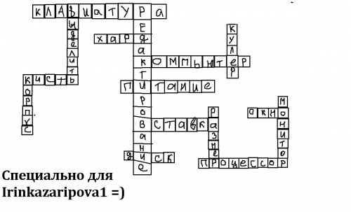 Кросворд 15 слов на тему компьютер и редактирование