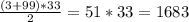 \frac{(3+99)*33}{2} =51*33=1683