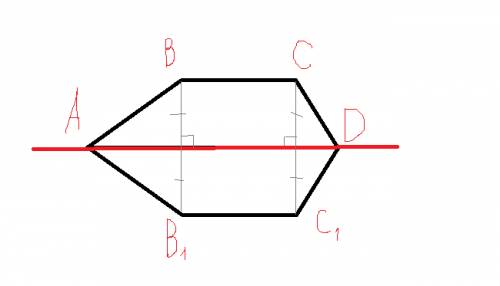 Буду дана трапеция abcd. постройте фигуру, на которую отображается эта трапеция при симметрии относи