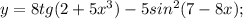 y=8tg(2+5x^3)-5sin^2(7-8x);