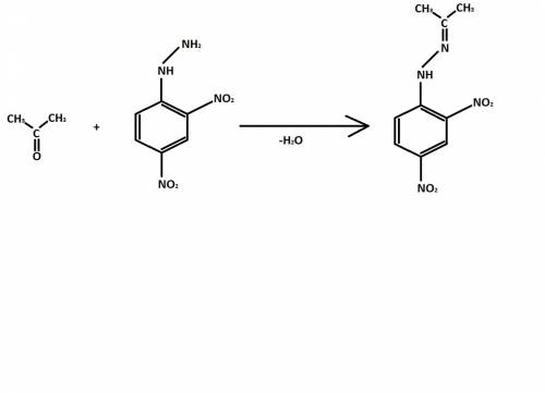 Напишите уравнение реакций взаимодействия ацетона с 2,4-динитрофенилгидразином