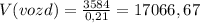 V(vozd)= \frac{3584}{0,21} =17066,67