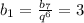 b_1= \frac{b_7}{q^6} =3