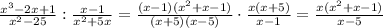 \frac{x^3-2x+1}{x^2-25}: \frac{x-1}{x^2+5x} = \frac{(x-1)(x^2+x-1)}{(x+5)(x-5)} \cdot \frac{x(x+5)}{x-1} = \frac{x(x^2+x-1)}{x-5}