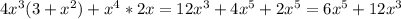 4x^3(3+x^2)+x^4*2x=12x^3+4x^5+2x^5=6x^5+12x^3