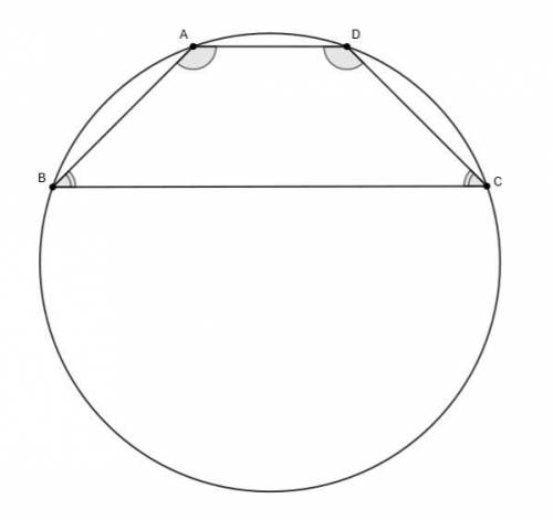 Около трапеция,один из углов которой равен 44 градуса,описана окружность.найдите остальные углы трап