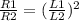 \frac{R1}{R2}= (\frac{L1}{L2})^2