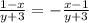 \frac{1-x}{y+3}= -\frac{x-1}{y+3}