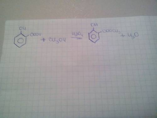Мев дицине метилсалицилат используют в качестве противоревматического средства. напишите уравнение р