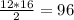 \frac{12*16}{2} = 96