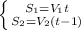 \left \{ {{S _{1}=V_{1}t } \atop {{{S _{2}=V_{2}(t-1)} \right.