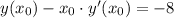 y(x_0) - x_0\cdot y'(x_0) = -8