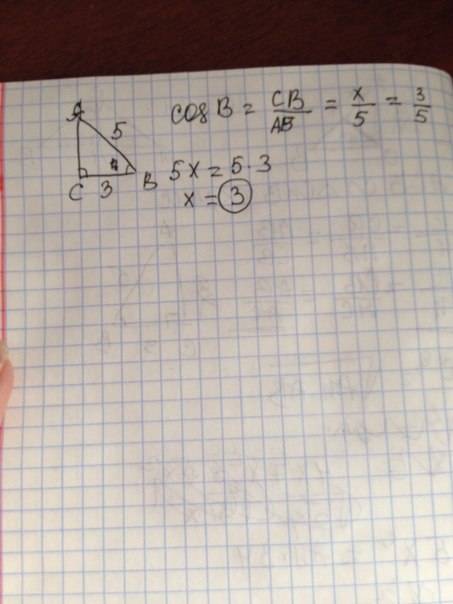 Втреугольнике авс угол с равен 90 градусов, cos b = 3/5, аb= 5. найдите bc?