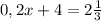 0,2x+4=2 \frac{1}{3}