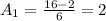 A_{1}= \frac{16-2}{6}=2