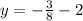 y=-\frac{3}{8}-2