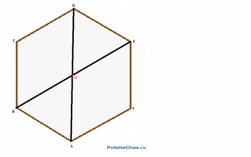 Вмногоугольнике abcdefпроведи диагонали beи ad обозначь точку их пересечения буквой о
