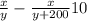 \frac xy-\frac x{y+200}10