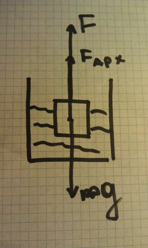 Какую надо приложить силу,чтобы держать под водой камень массой 30 кг,объёмом 0,012 м(3)? изобразите