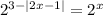 2^{3-|2x-1|}=2^x