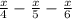 \frac{x}{4} - \frac{x}{5} - \frac{x}{6}