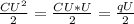 \frac{CU^2}{2} = \frac{CU*U}{2} = \frac{qU}{2}