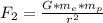 F_{2}= \frac{G*m_{e}*m_{p}}{r^{2}}