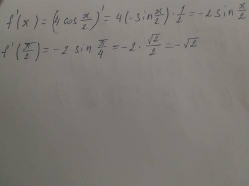 Найдите значение производной функции в точке x0 = pi / 2