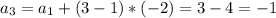 a_{3} = a_{1} + (3-1)*(-2)=3-4=-1