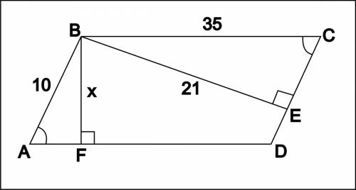 Стороны пораллелограмма равны 10 и 35.высота опущенная на первую сторону равна 21.найдите высоту опу