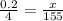 \frac{0.2}{4} = \frac{x}{155}